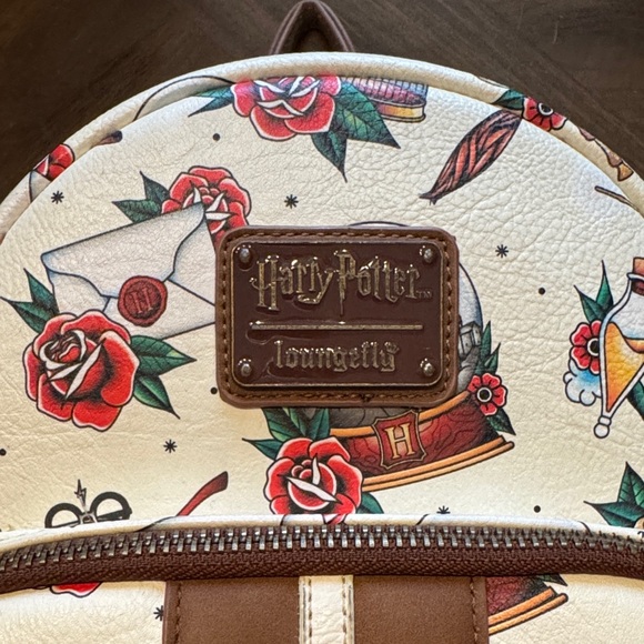 Loungefly Cream and Brown Harry Potter Backpack - Picture 2 of 8